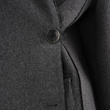 Women Winter Loose Oblique Button Placket Irregular Blazer