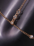Women sexy metal rhinestone chain Chest chain accessories