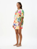 Women Graffiti Print Top and Skirt Two Piece Set