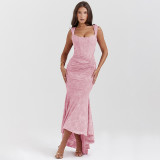 Women Sexy Off Shoulder Strapless Bodycon Fishtail Dress