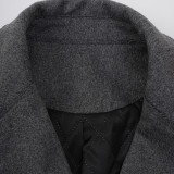 Women Winter Loose Oblique Button Placket Irregular Blazer