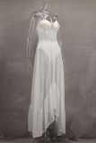 Women Floral Lace See-Through Strap Dress