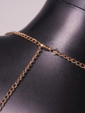 Women metal pearl sexy chest chain
