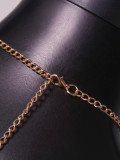 Women sexy metal rhinestone chain Chest chain accessories