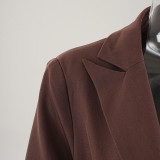 Women Fashion Contrast Patchwork Lace-Up Coat Windbreaker