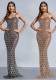 Women sexy suspenders Beaded Bodycon Dress