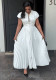 Women Short Sleeve Pleated Shirt Dress