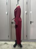 Women Button Blazer and Pleated Skirt Two Piece Set