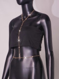 Women sexy metal rhinestone chain Chest chain accessories