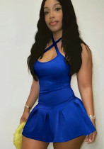 Sexy And Fashionable Casual Sports Straps Pleated Short Dress For Women