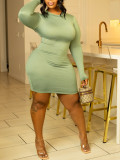 Fashion Slim Fit Sexy Solid Color Women's Bodycon Dress