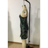 Summer Women's Sexy Sweet One Shoulder Sequin Bodycon Party Evening Dress