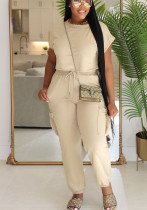 Women Casual Soild Top and trousers Two Piece Set