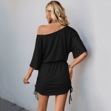 Women Summer Casual Off Shoulder Bodycon Dress