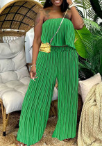 Women Strapless Top and trousers Two Piece Set