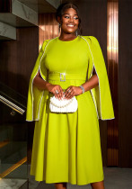 Women elegant cape sleeve Formal Party dress