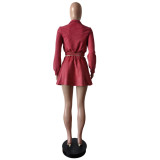 Women Stretch jacket and Skirt Two Piece Set