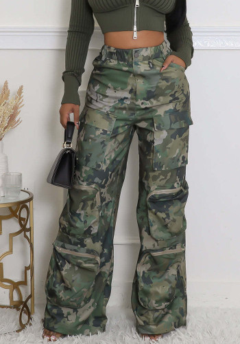 Women Camouflage Print Cargo Pants