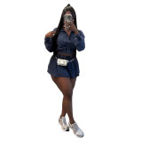 Women Stretch jacket and Skirt Two Piece Set