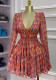 Women Spring Printed V-neck Dress