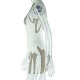 Women Printed Round Neck Sleeveless Dress