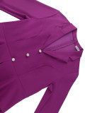 Women Turndown Collar pleated Formal Party pleated Dress