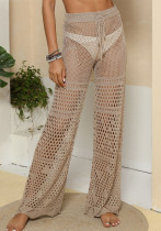 Women's Sexy See-Through Knitting Beach Bell Bottom Casual Pants Women's Sexy See-Through Knitting Beach Bell Bottom Casual Pants