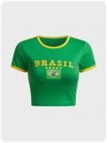 Women's Print Top Sexy Crop Short T-Shirt