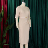 Women's Summer Fashionable Solid Color African Bodycon Dress