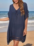 Women's Handhook Patchwork Loose Beach Cover Up