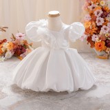 Girls' Puff-Sleeved Princess Dress Christmas Tutu Dress