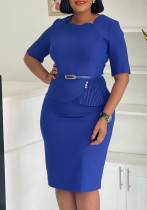 Women's Summer Fashionable Solid Color African Bodycon Dress Women's Summer Fashionable Solid Color African Bodycon Dress