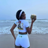 Summer Y2K Fashion Trend Letter Printed Sexy Crop Top T-Shirt