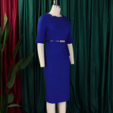 Women's Summer Fashionable Solid Color African Bodycon Dress