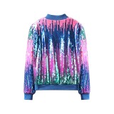 Children's Clothing Sequin Multi-Color Contrast Color Trendy Jacket
