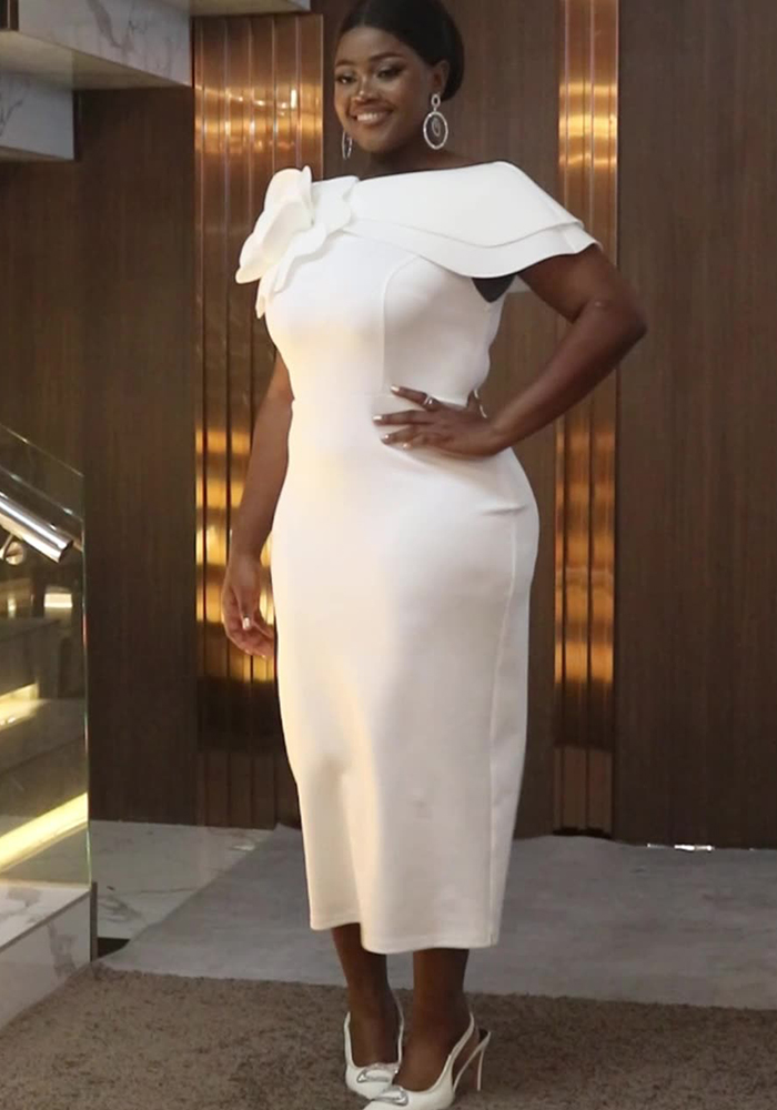 Women Formal Party Round Neck Sleeveless Floral Dress