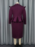 Women Turndown Collar Fake Two Piece Elegant dress