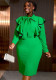 Women Lace Party Ruffle Bodycon Dress