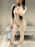 Women Casual Top and Bell Bottom Long Pants Two Piece Set