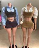 Women Summer V-Waist Split Bodycon Split Skirt