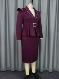 Women Turndown Collar Fake Two Piece Elegant dress