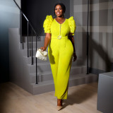 Women Solid Party Mesh Floral Jumpsuits