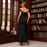 Women Off Shoulder Sexy V-Neck Fishtail Dress