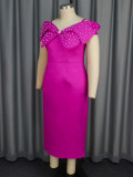 Women Sexy Bow Beaded Suspender Dress