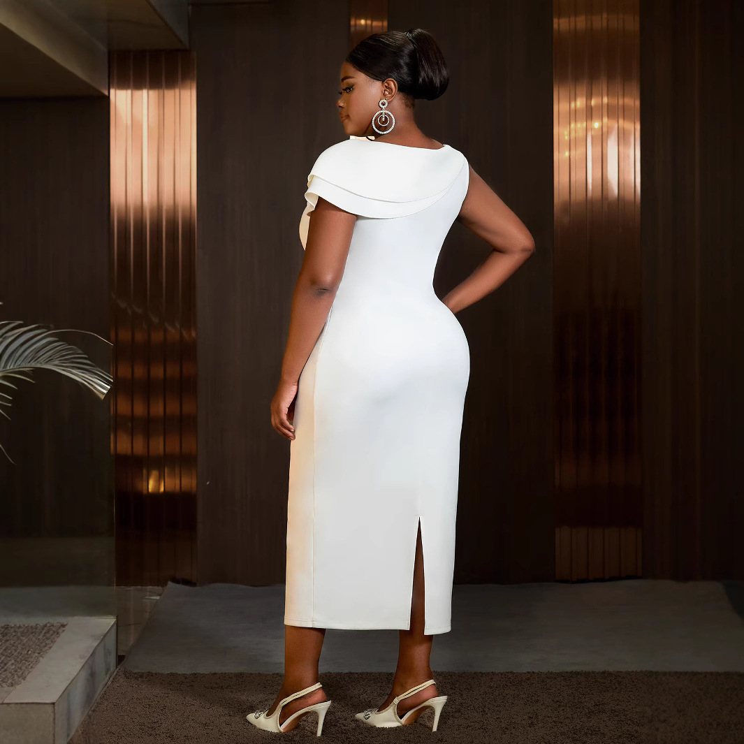 Women Formal Party Round Neck Sleeveless Floral Dress