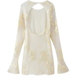 Women's Fashionable Sexy Slim Fit Bell Bottom Sleeve Party Dress