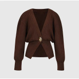 Women's V-Neck Button Knitting Cardigan