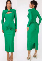 Autumn Sexy Hollow Long Sleeve High Waist Slim Long Dress Autumn Sexy Hollow Long Sleeve High Waist Slim Long Dress