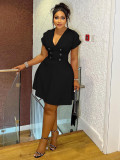 Elegant Women's  African Solid Color Plus Size Dress