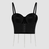 Sexy Sequin Tassel  Strap Club Vest Top